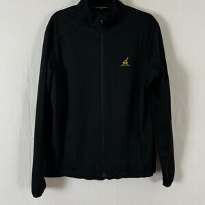 Port Authority Black Zip-Up Lightweight Jacket Medium Logo Embroidered